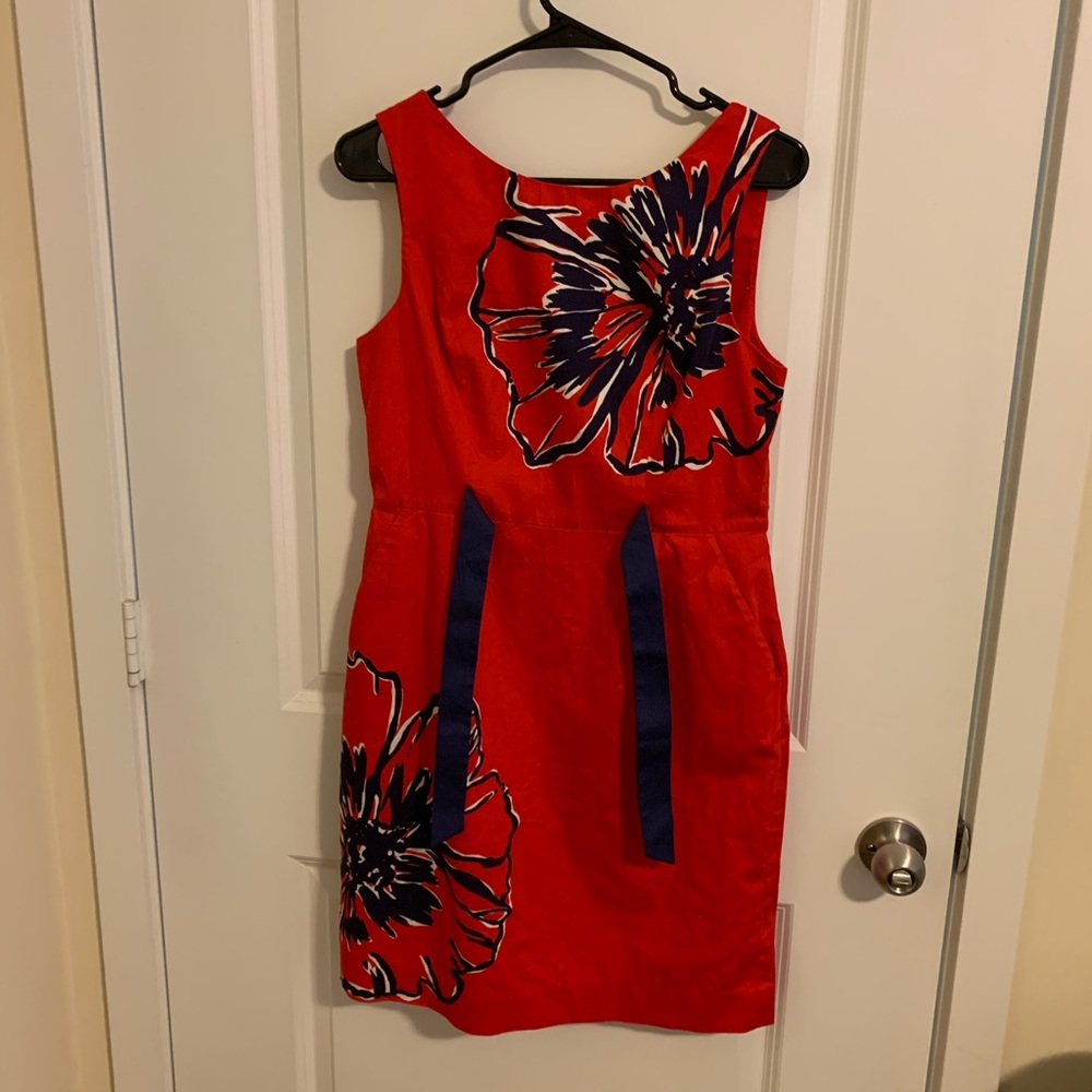 Lilly Pulitzer Red/Navy Floral Dress